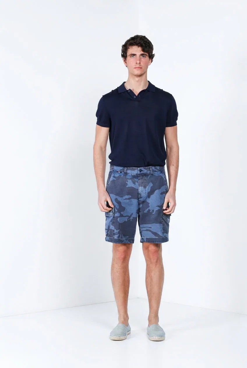 Mason's Chile M74 bermuda cargo uomo relaxed blu indaco