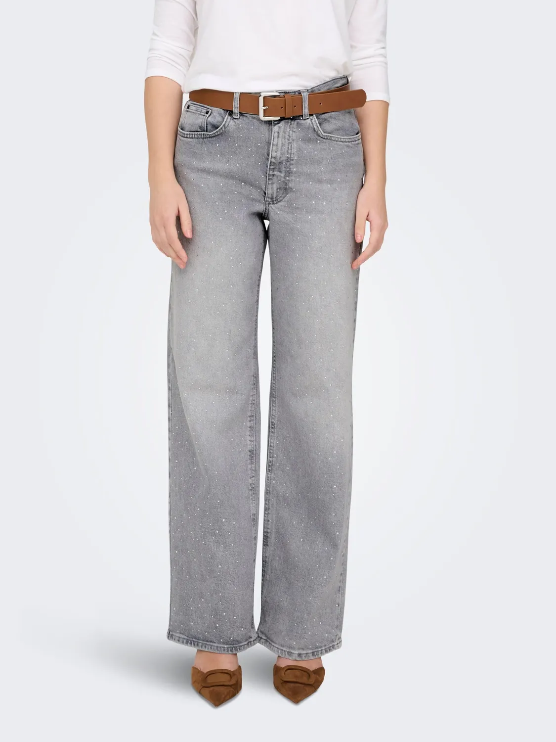 ONLY OnlJuicy Wide Leg Jeans Vita Alta 30W/32L denim