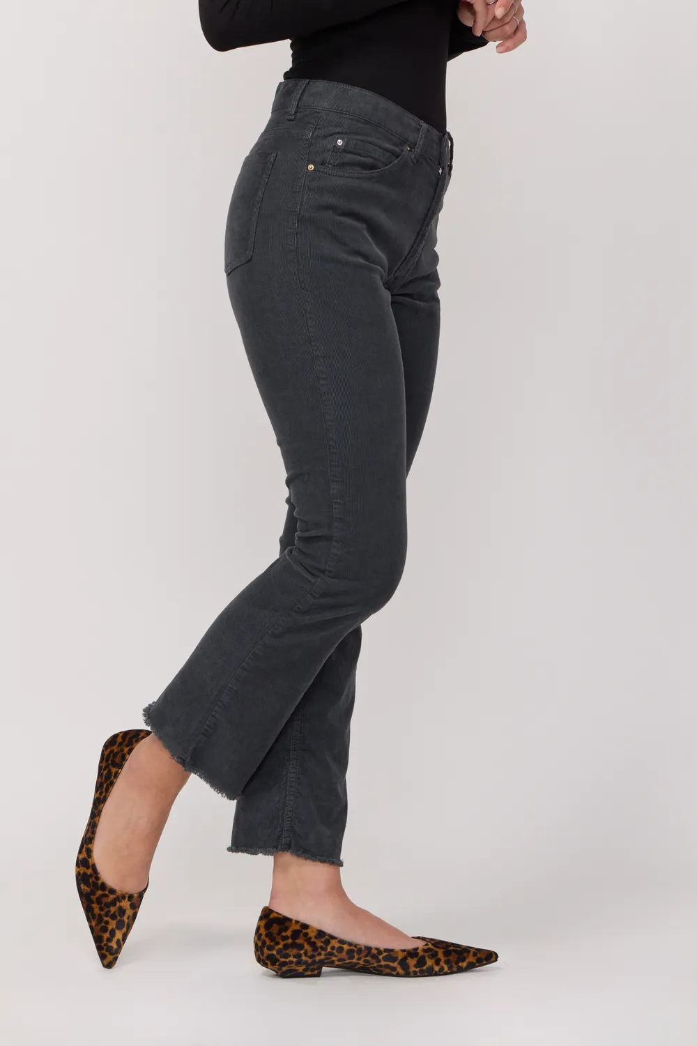 acquaverde Cara pantaloni velluto antracite bootcut