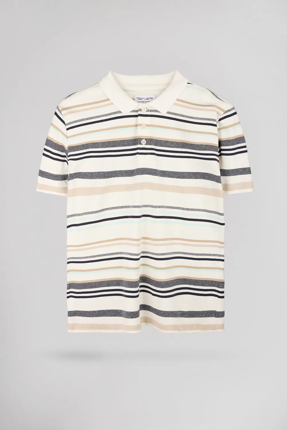 Teddy Smith P-Roy polo jacquard middle white uomo