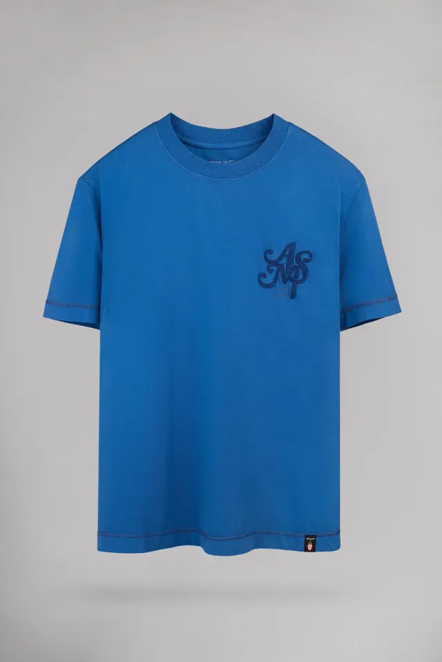 Teddy Smith T-Match MC t-shirt True Blue 100% cotone