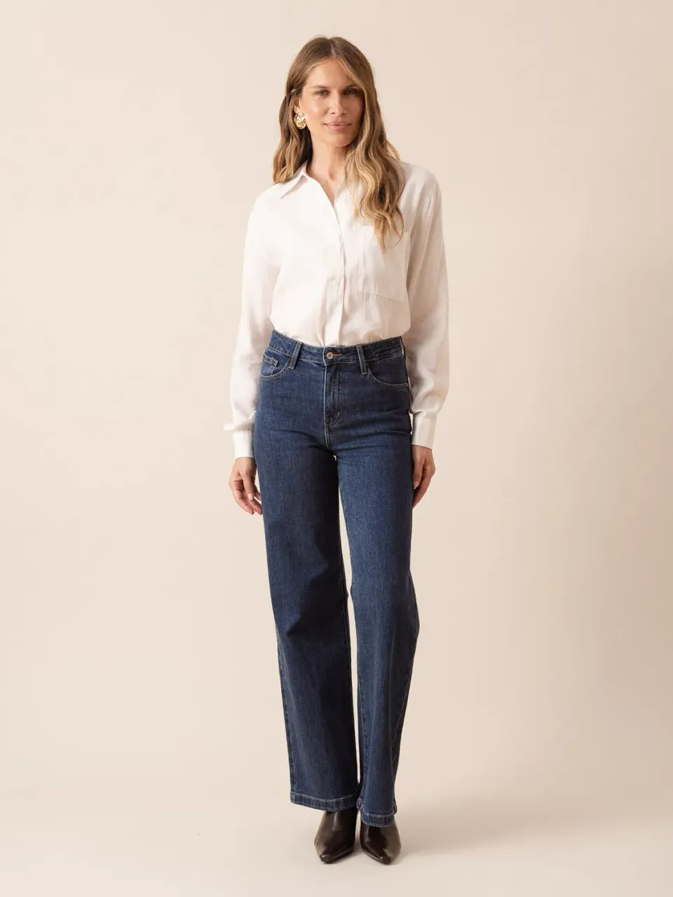 Oraije Barbara jeans dritti blu scuro lunghi
