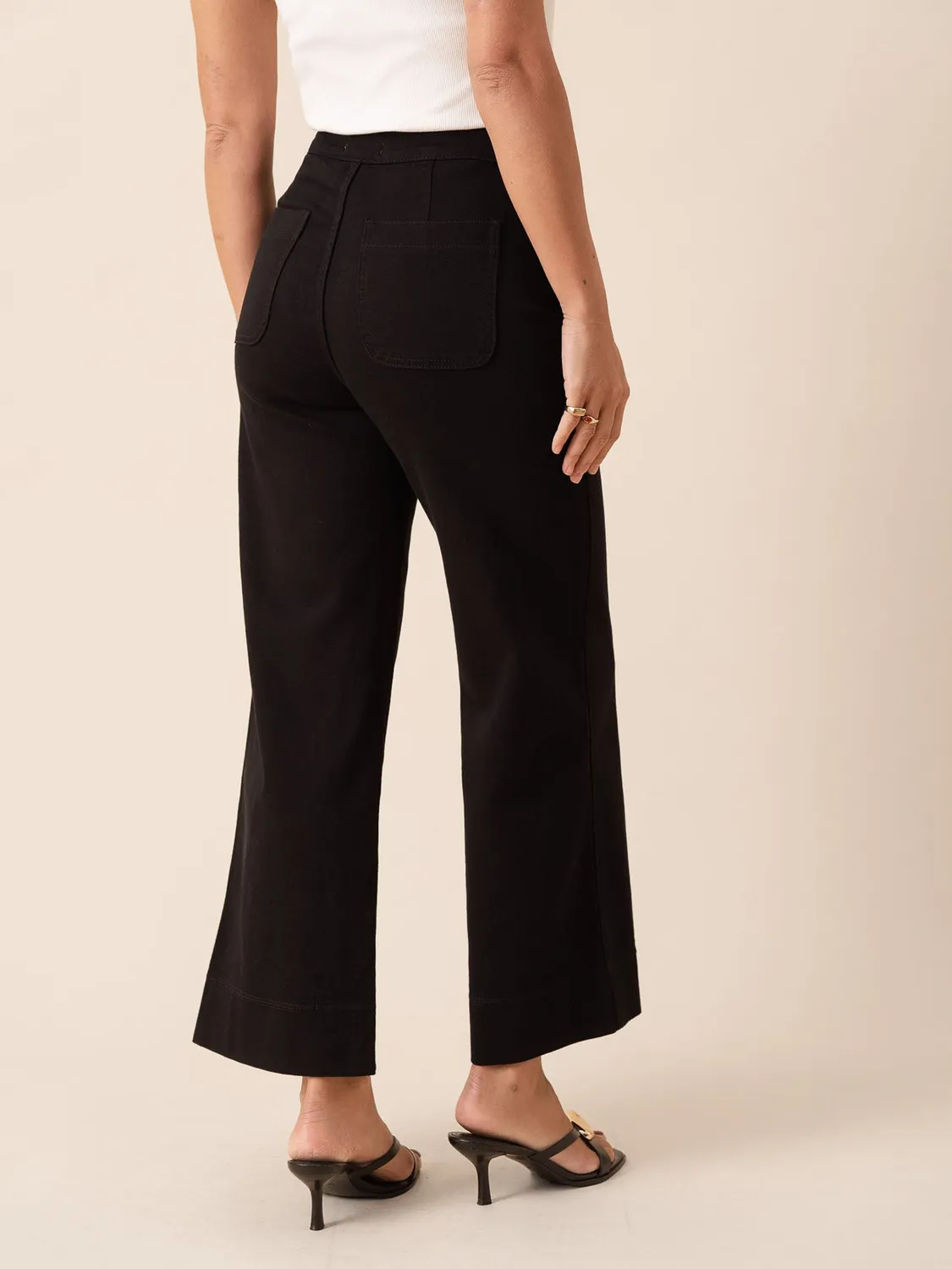 Oraije Jade jeans wide nero push-up ufficio
