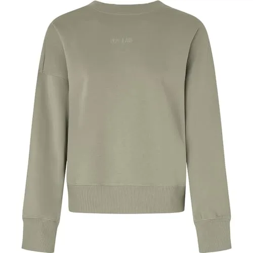 Pepe Jeans Evelyn felpa donna verde collo rotondo
