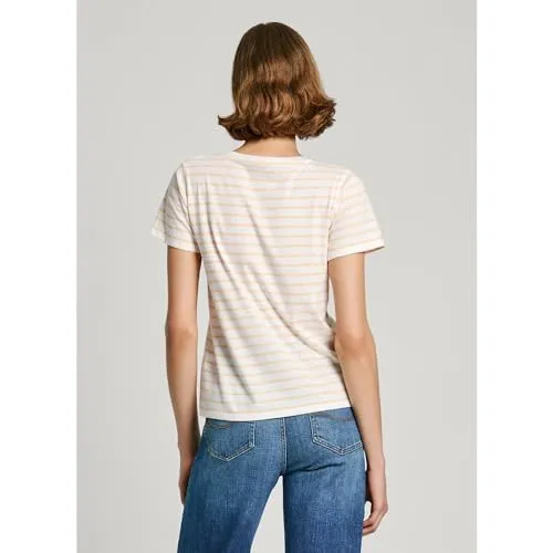 Pepe Jeans Elba t-shirt donna S righe logo davanti