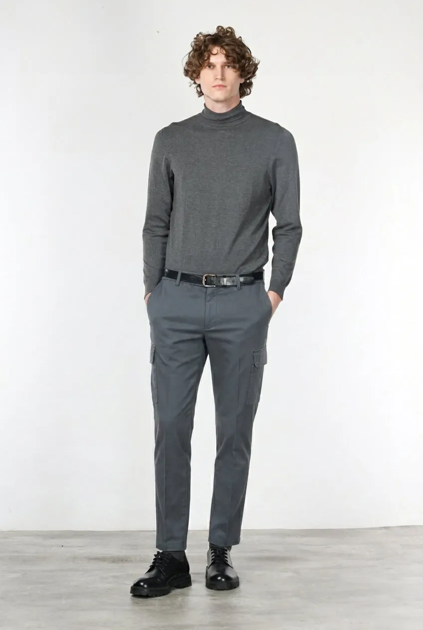 Mason's Chile Regular pantalone cargo uomo grigio stretch