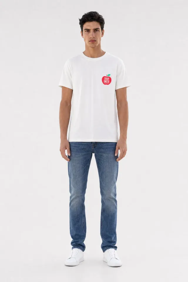 Teddy Smith T-Golden Middle White t-shirt uomo cotone