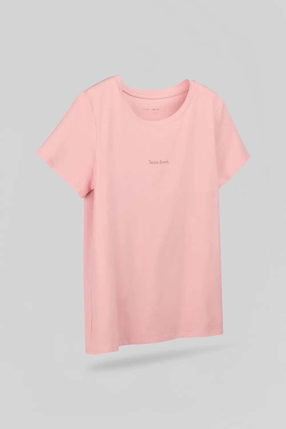 Teddy Smith T-Ribelle MC T-Shirt Donna Vieux Rose Cotone