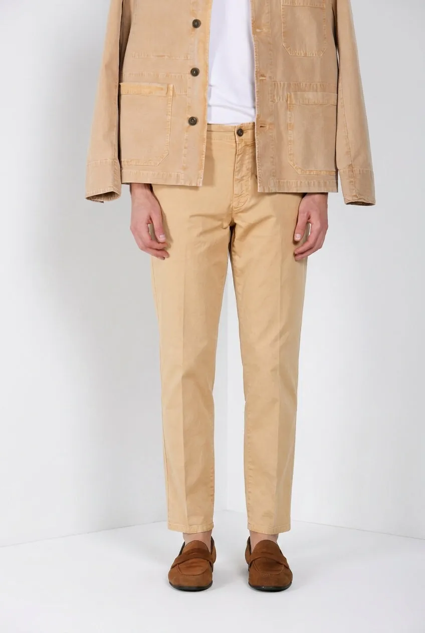 Mason's Madison M74 Chino Uomo Kaki Carrot Fit Stretch