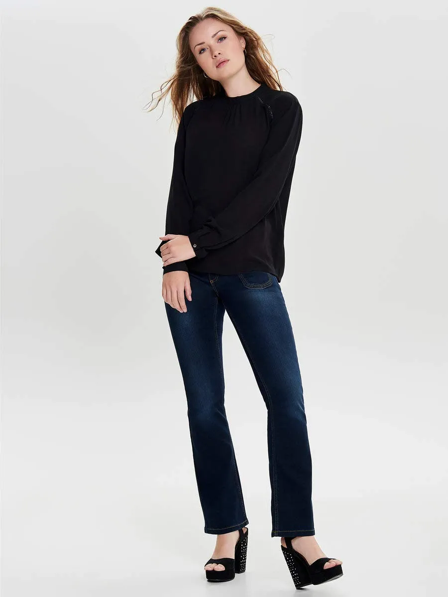 ONLY Onlnew Mallory camicia nera manica lunga 42