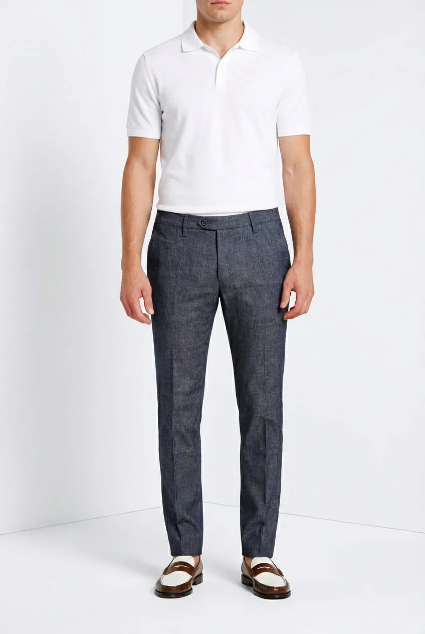 Mason's Milano pantalone chino denim blu extra slim