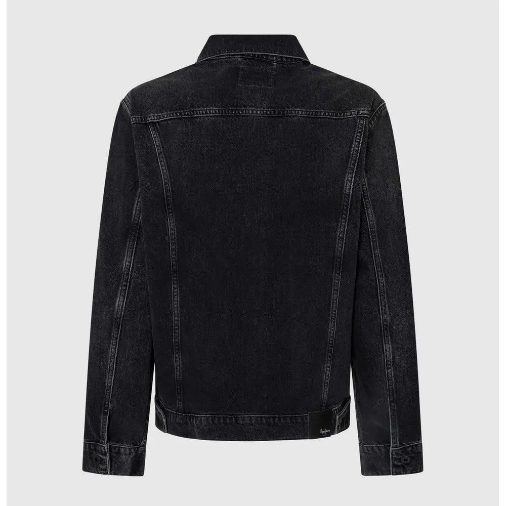 Pepe Jeans giacca jeans uomo M nero usato destroyed