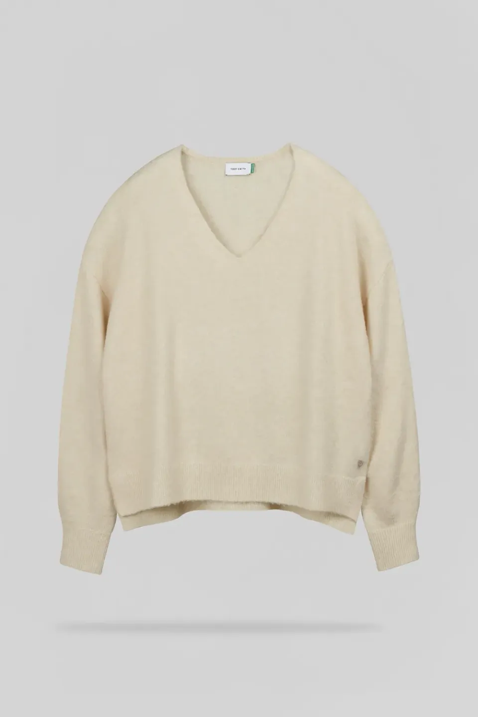 Teddy Smith P-Billie Beige Chiné Maglione Donna Scollo V Ampio