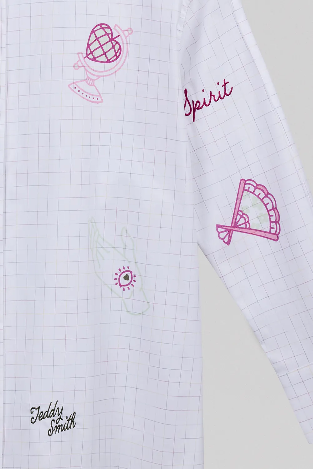 Teddy Smith C-Cyra ML camicia donna bianca ricamata