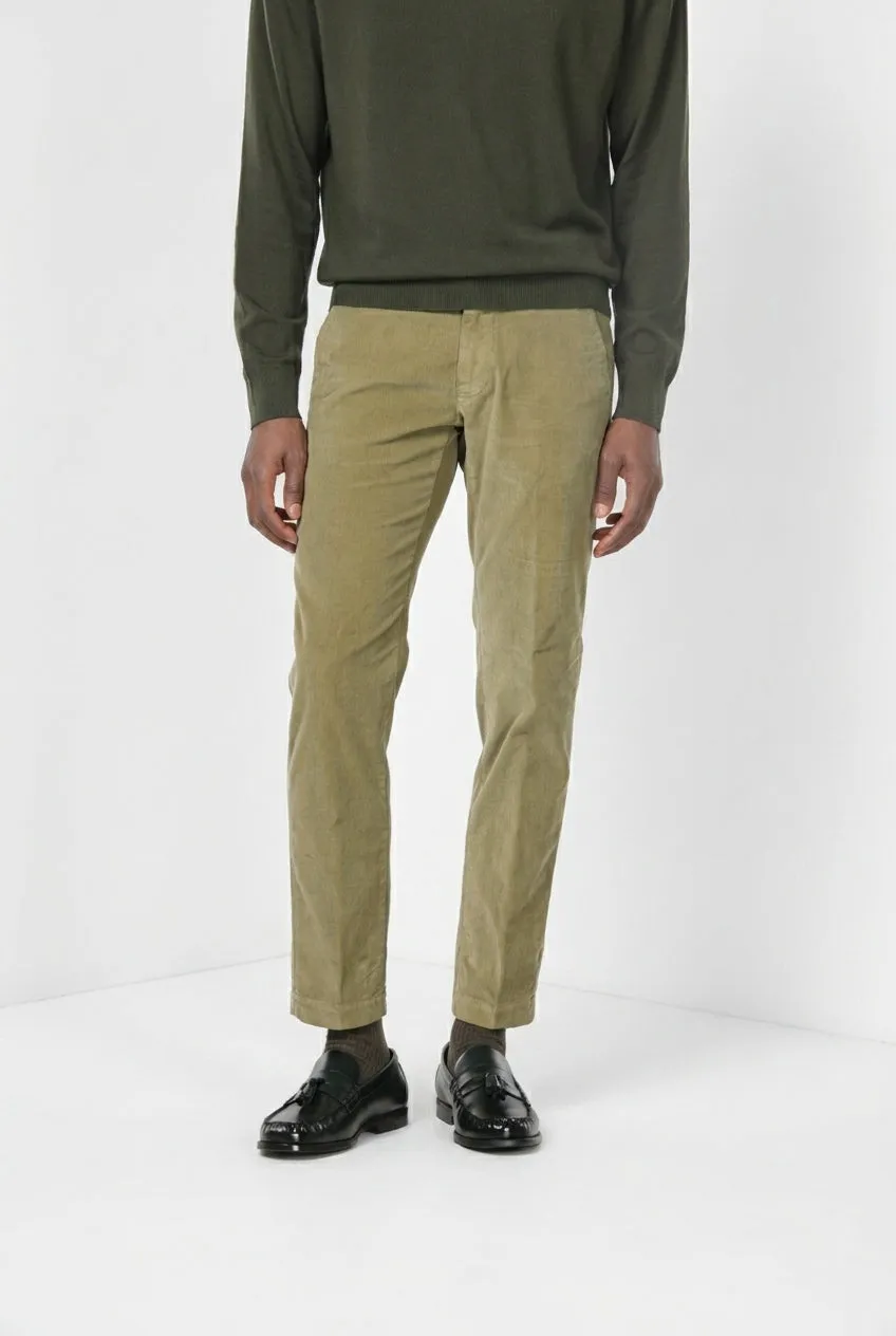 Mason's Torino pantalone chino verde salvia velluto 1000 righe