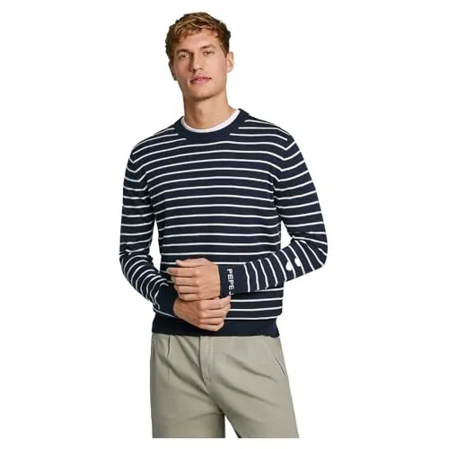 Pepe Jeans New Andre Maglione Uomo Rigato Taglia M
