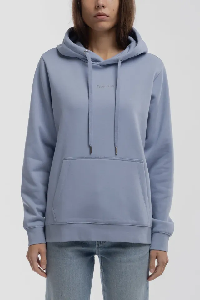 Teddy Smith S-Solene Hoody Felpa Cappuccio Azzurra Cotone