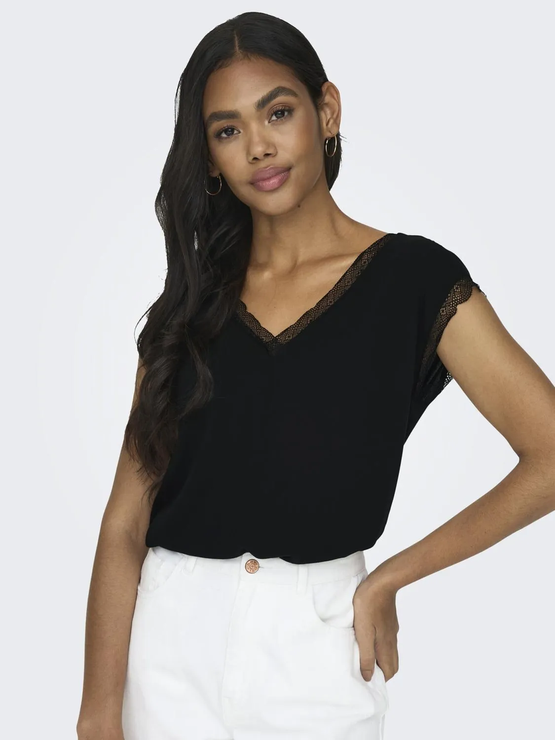 ONLY Onljasmina top donna nero basic