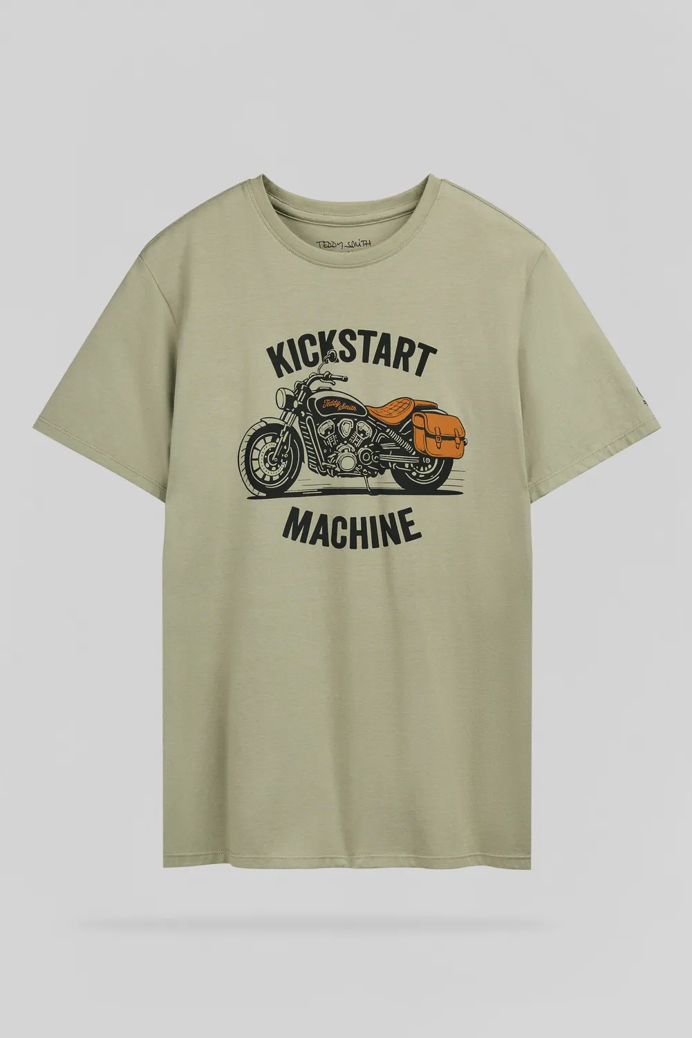 Teddy Smith T-Carso MC t-shirt uomo kaki stampa moto