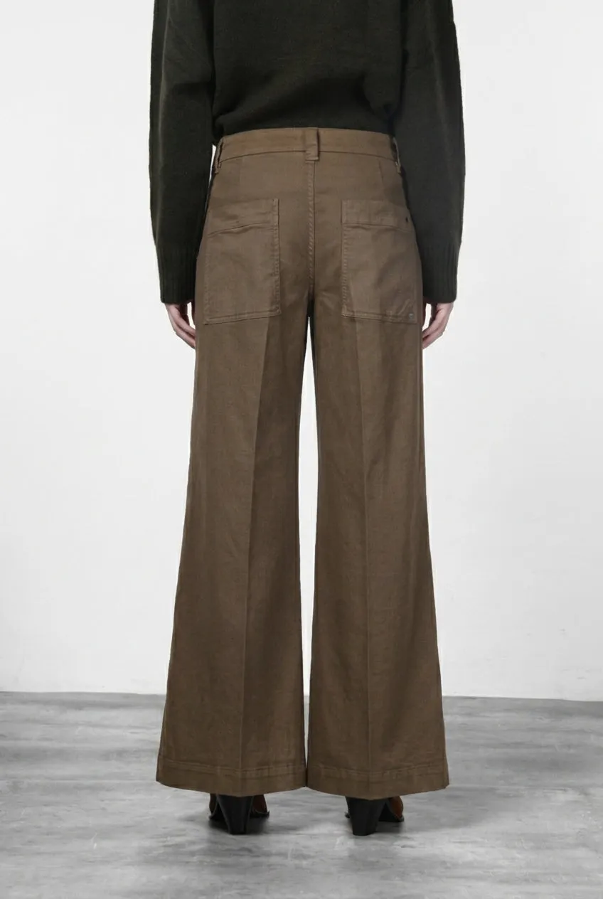 Mason's New York Palazzo pantalone chino tortora wide leg