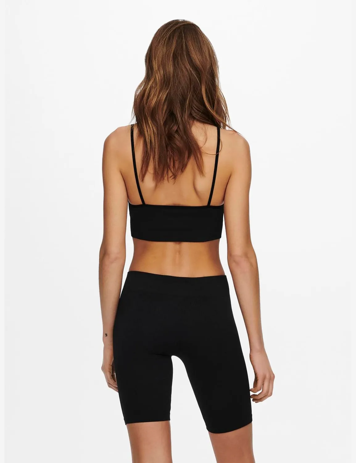 Only Onlvicky Rib top seamless scollo a V opaco
