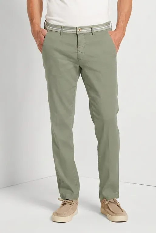 Mason's Torino Oxford chino uomo salvia lino slim
