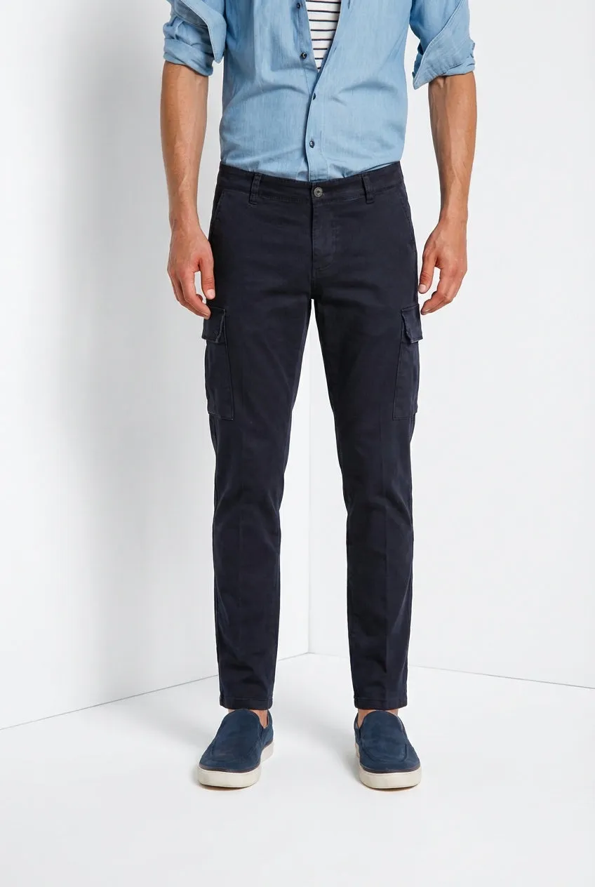 Mason's Chile pantalone cargo blu notte raso stretch
