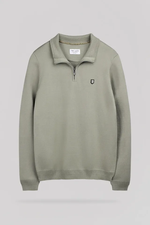Teddy Smith P-Marty 2 maglione collo alto zip kaki