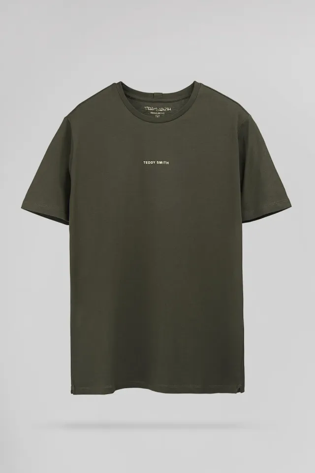 Teddy Smith T-Soy 2 MC T-shirt Uomo Kaki Cotone