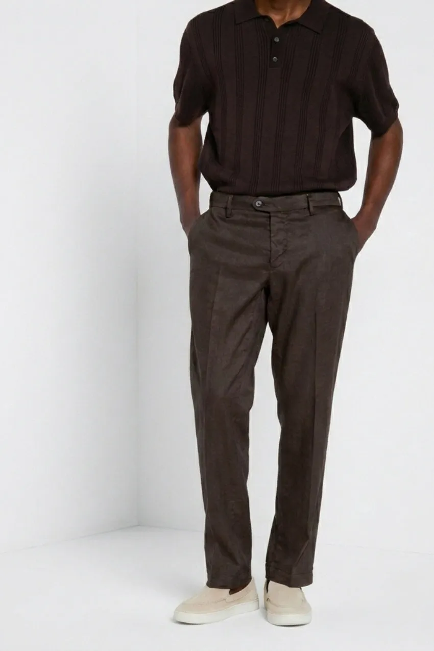 Mason's New York Icon Flex chino uomo marrone lino