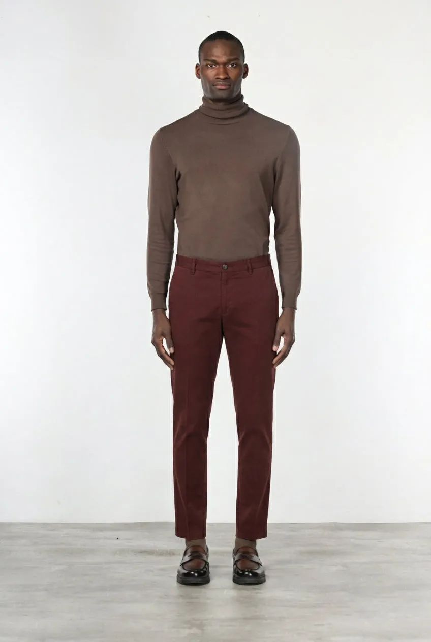 Mason's Milano chino uomo rosso scuro gabardina
