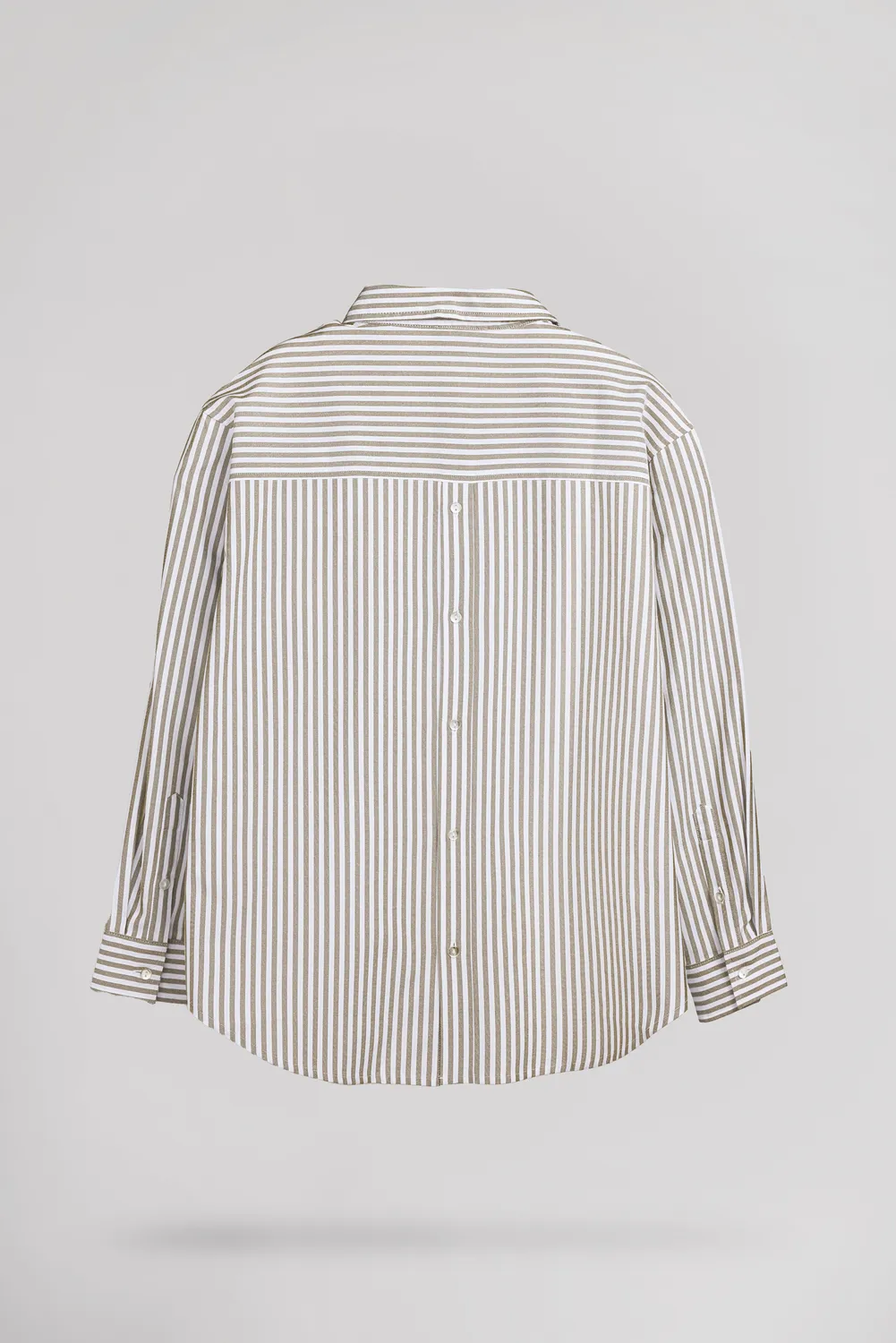Teddy Smith C-Line ML camicia righe oliva oversize donna