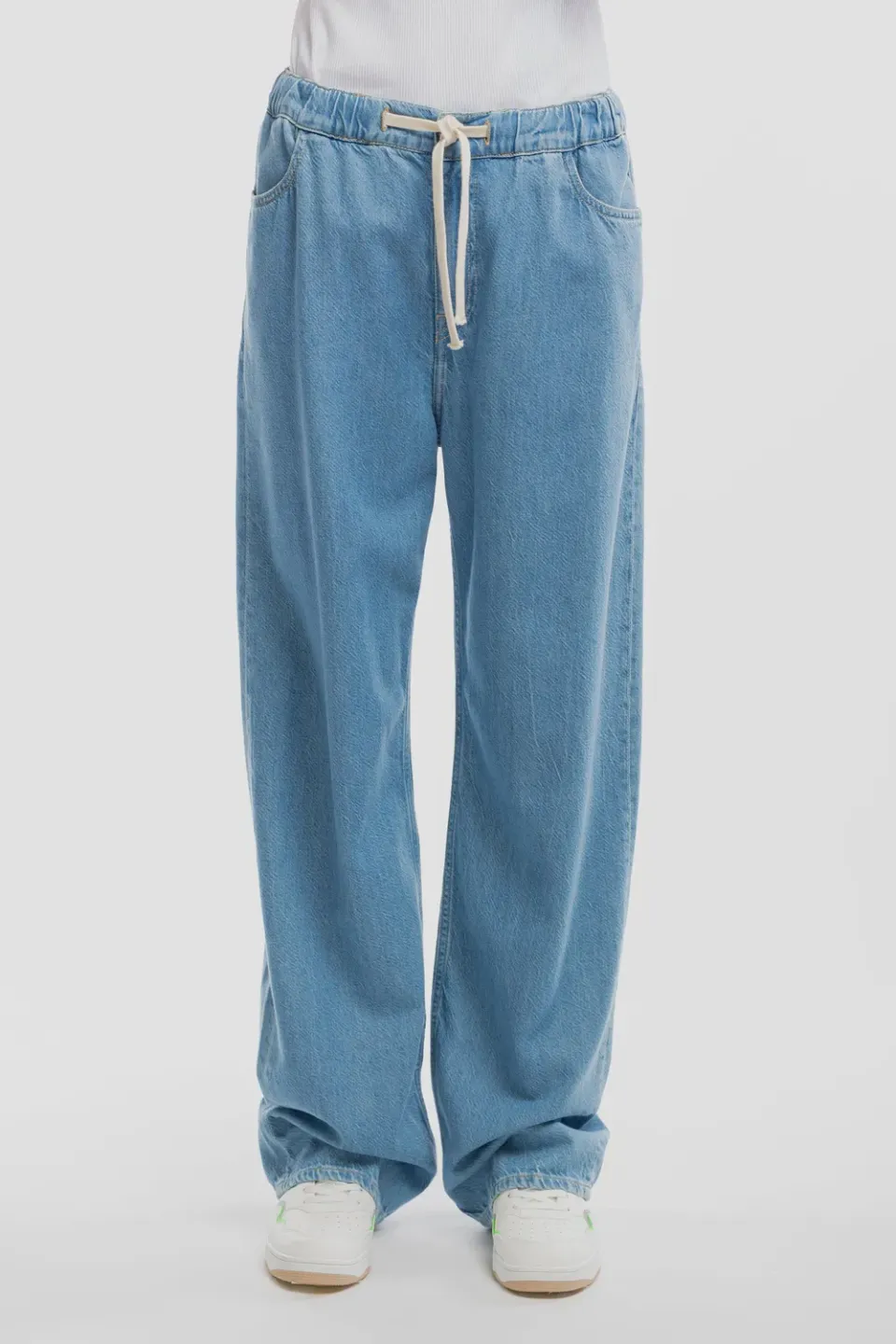 Teddy Smith P-Lily jeans fluido indigo chiaro donna