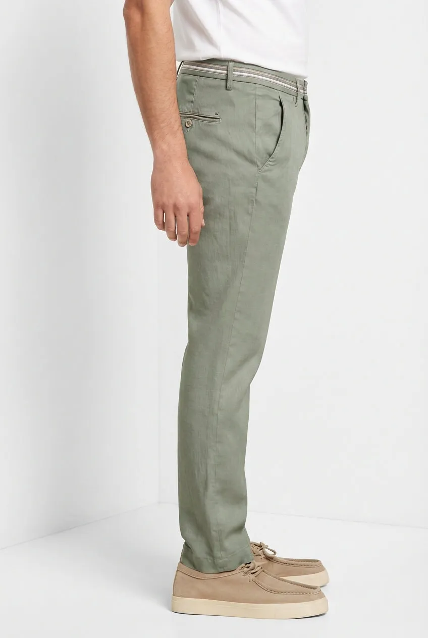 Mason's Torino Oxford chino uomo salvia lino slim