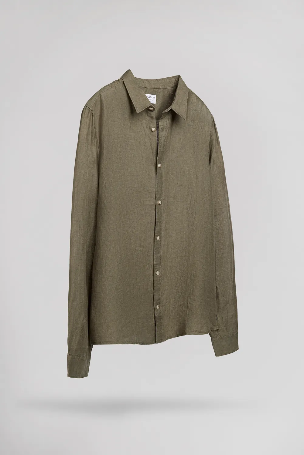 Teddy Smith C-Linen camicia uomo kaki 100% lino