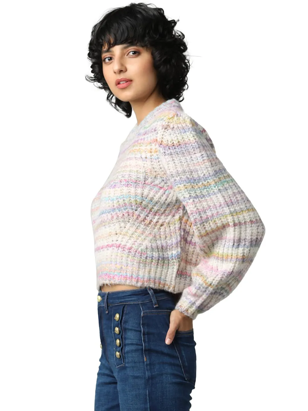 Only Onlcarma maglione donna lavorato a maglia pumice