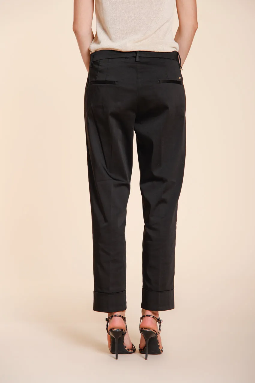 Mason's New York Carrot chino donna nero raso stretch