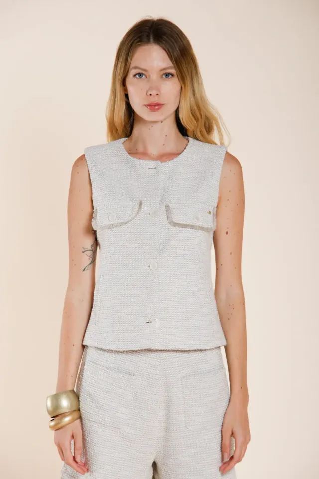Mason's Tiziano Giselle blazer donna panna jersey