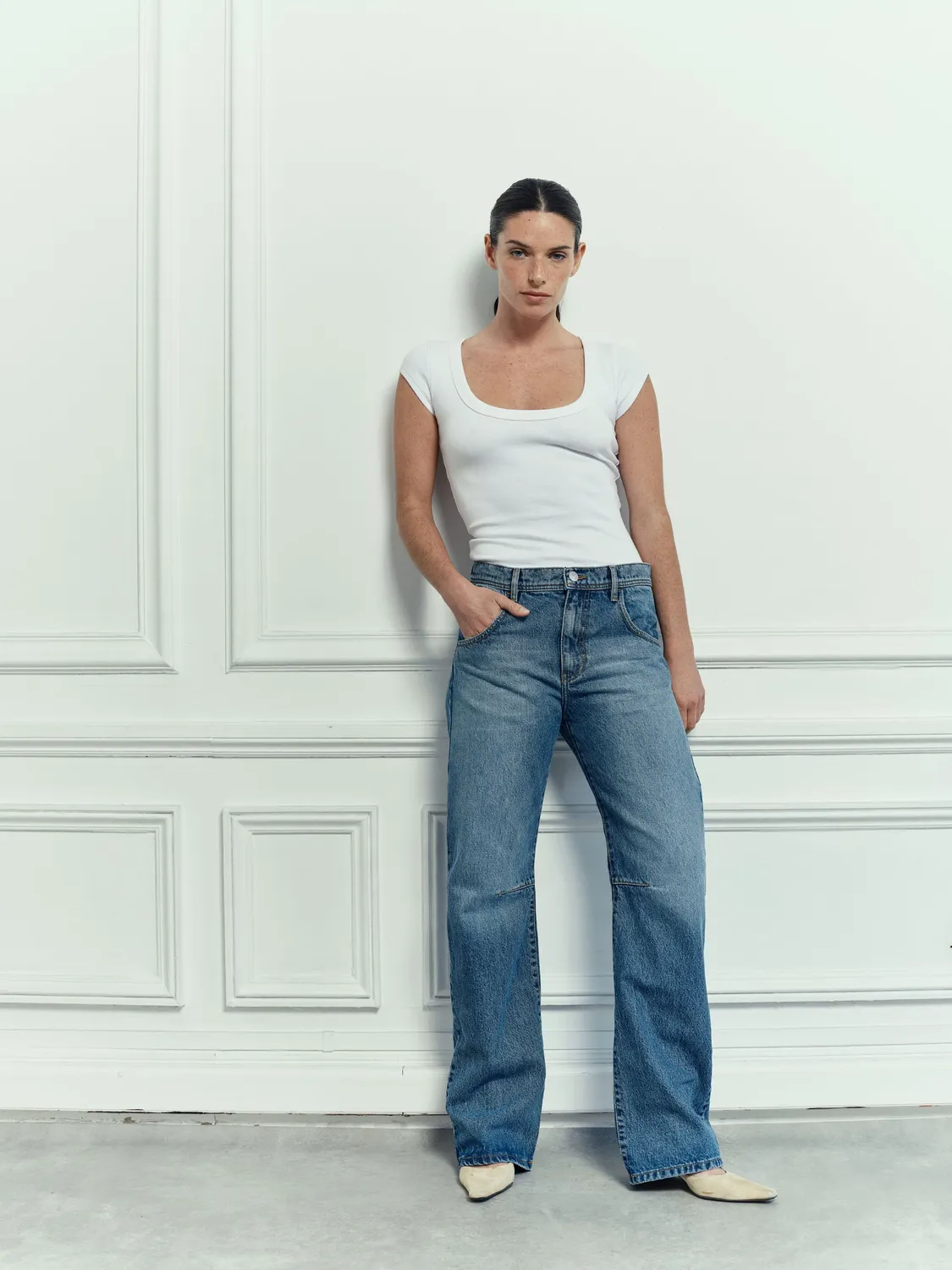 Acquaverde Kayden Jeans Aged Wash Gamba Arrotondata
