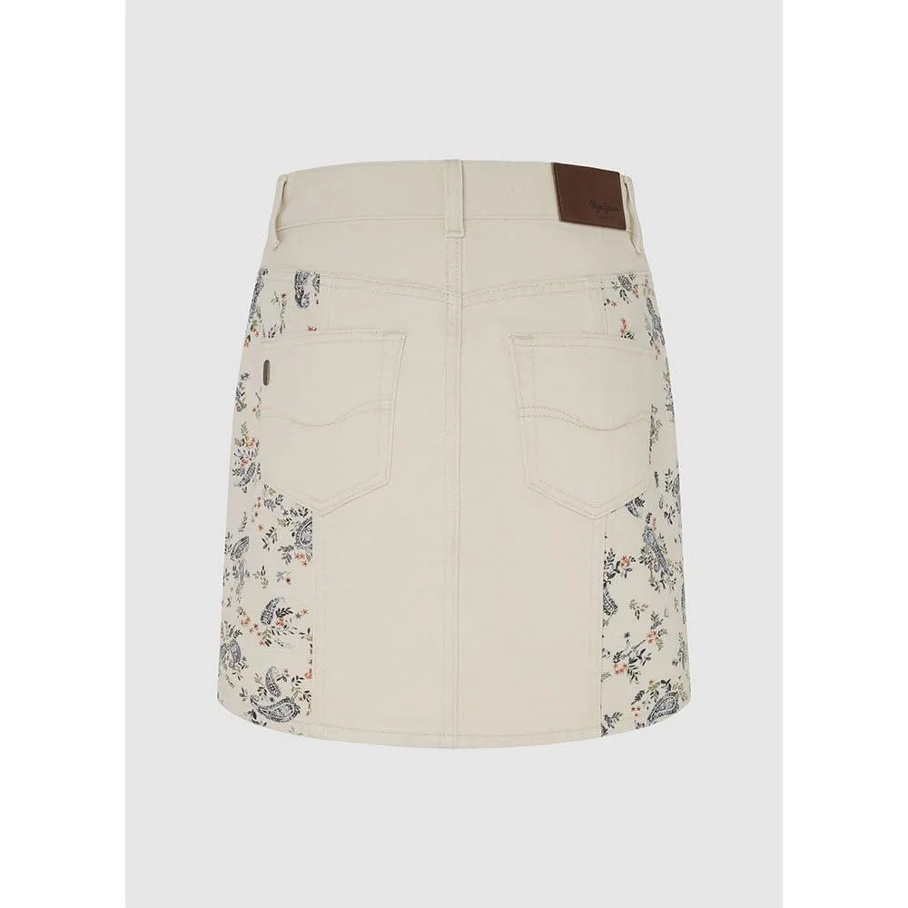 Pepe Jeans Gonna Jeans Donna S Ecru Paisley