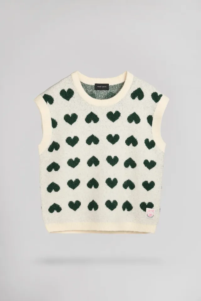 Teddy Smith P-Jacky JR Pull Bambina Bianco Motivo Cuore