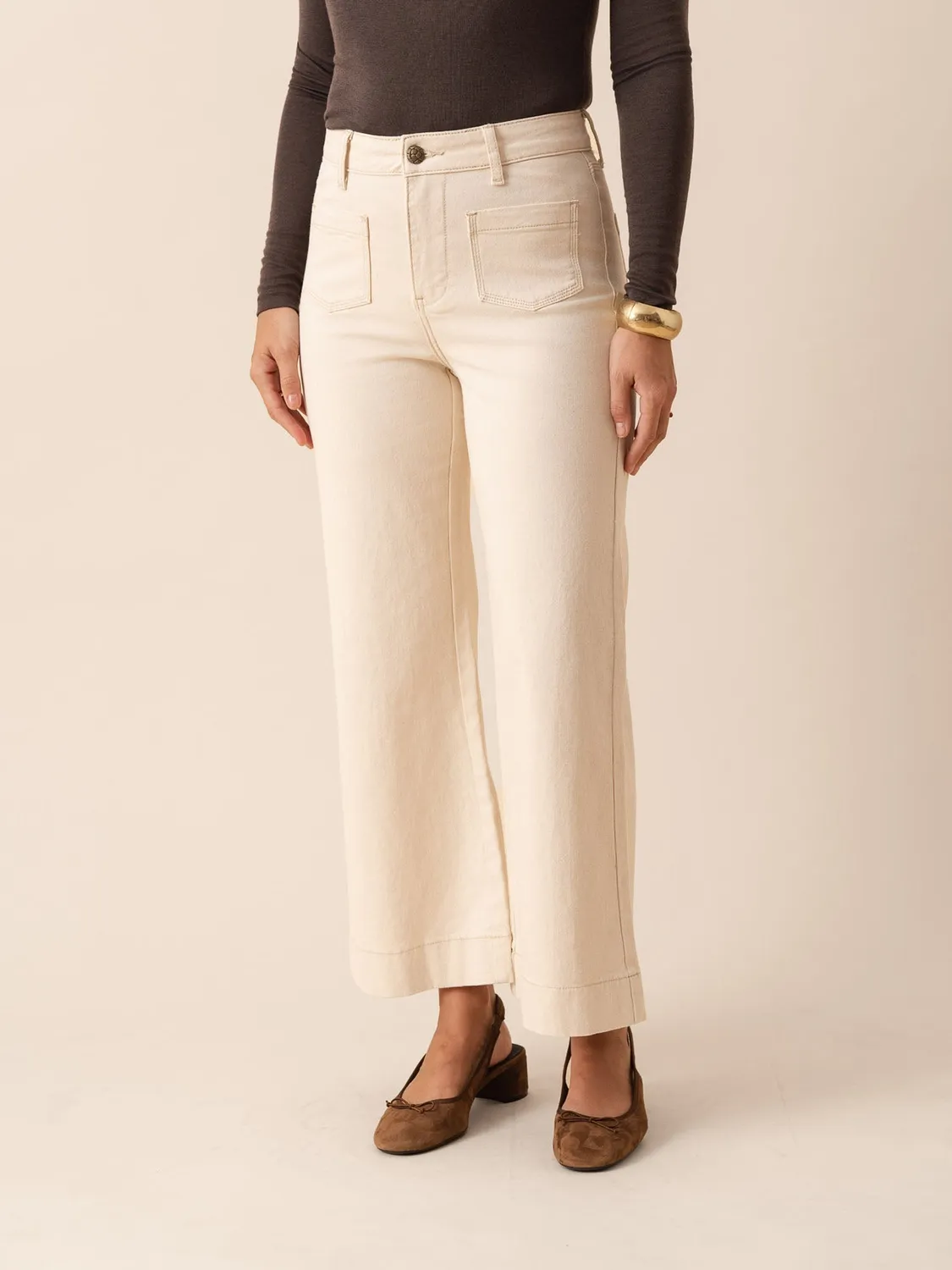 Oraije Gasparette jeans wide beige naturale