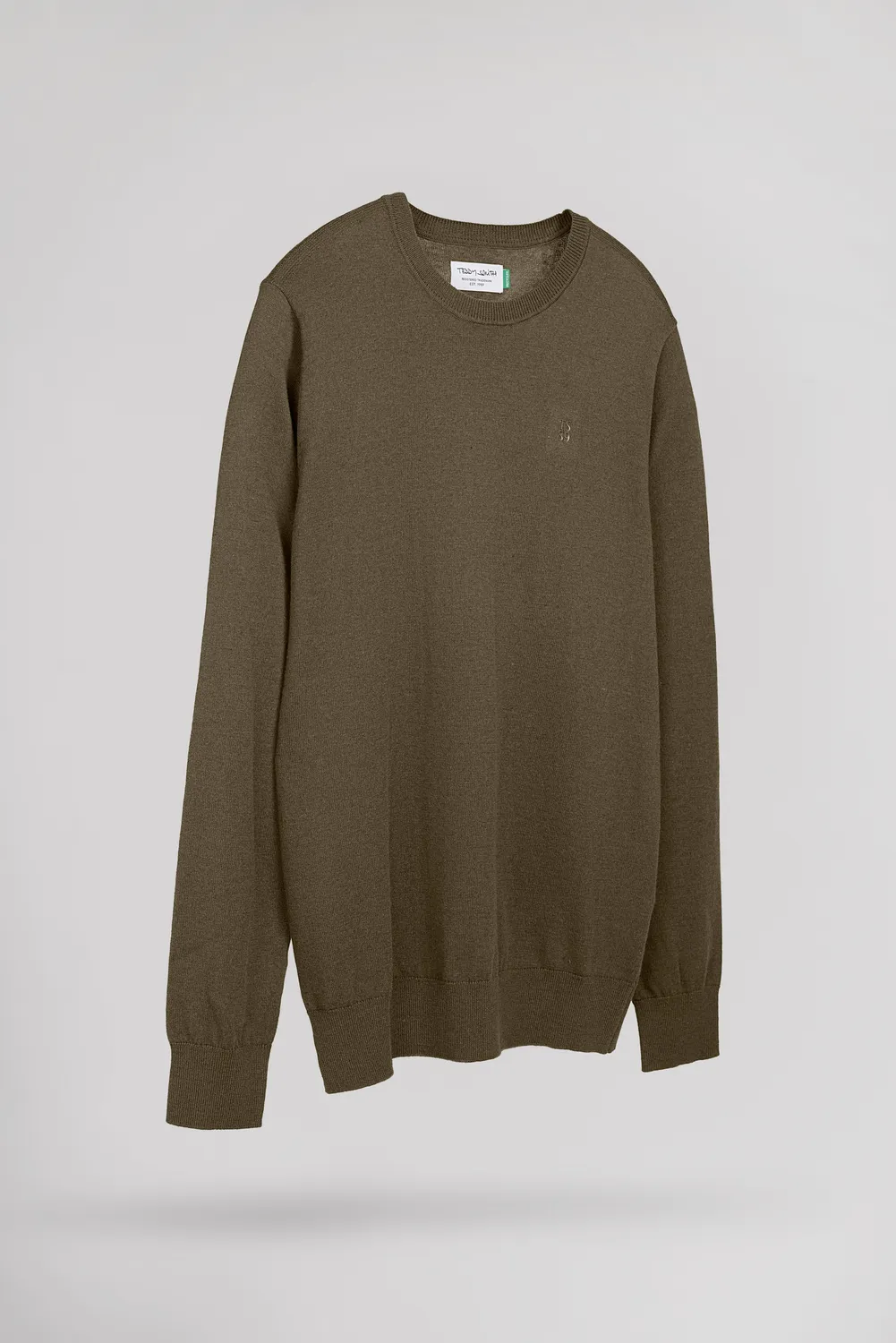 Teddy Smith P-Martino maglione uomo verde kaki fitted