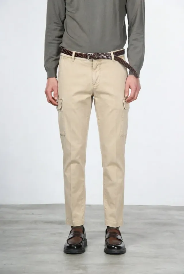 Mason's Chile Pantalone Cargo Uomo Latte Extra Slim