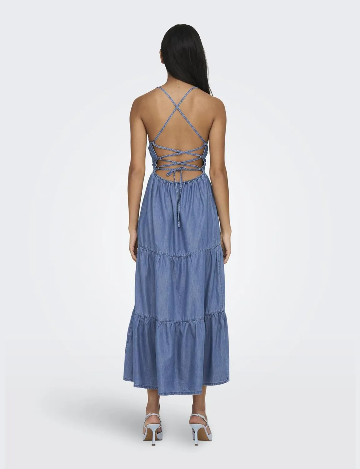 Only Onlrina abito jeans donna S schiena scoperta