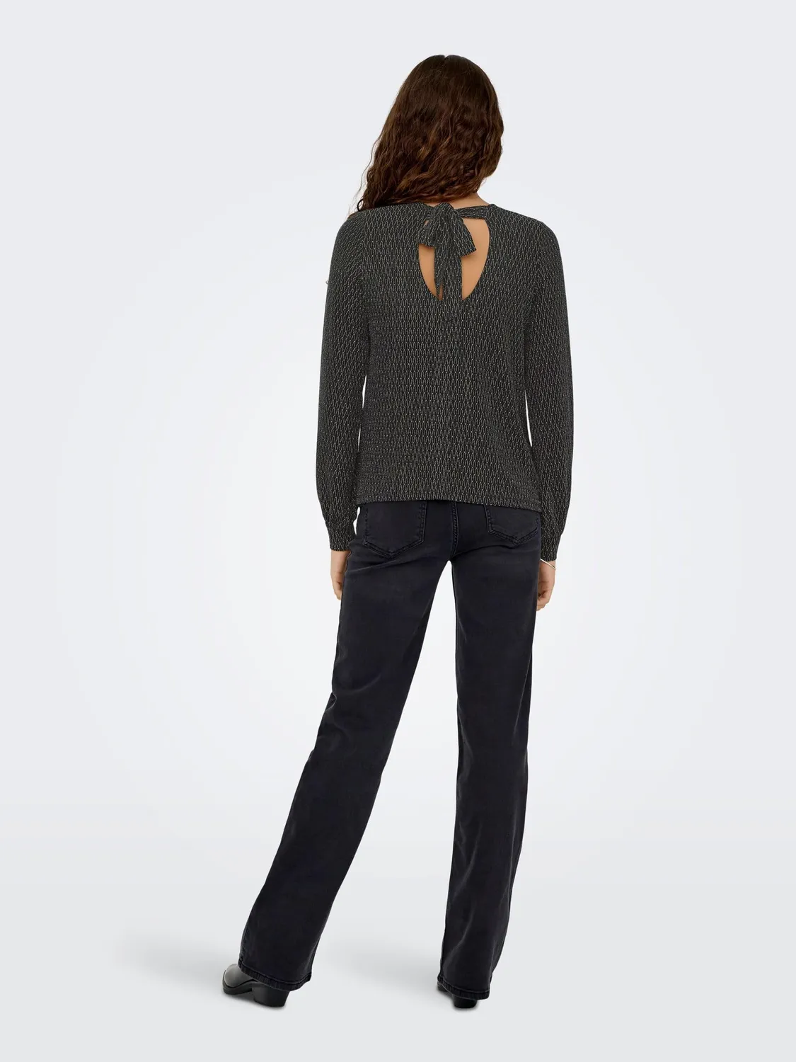 ONLY Onlcarol Glitter Bow top donna L manica lunga