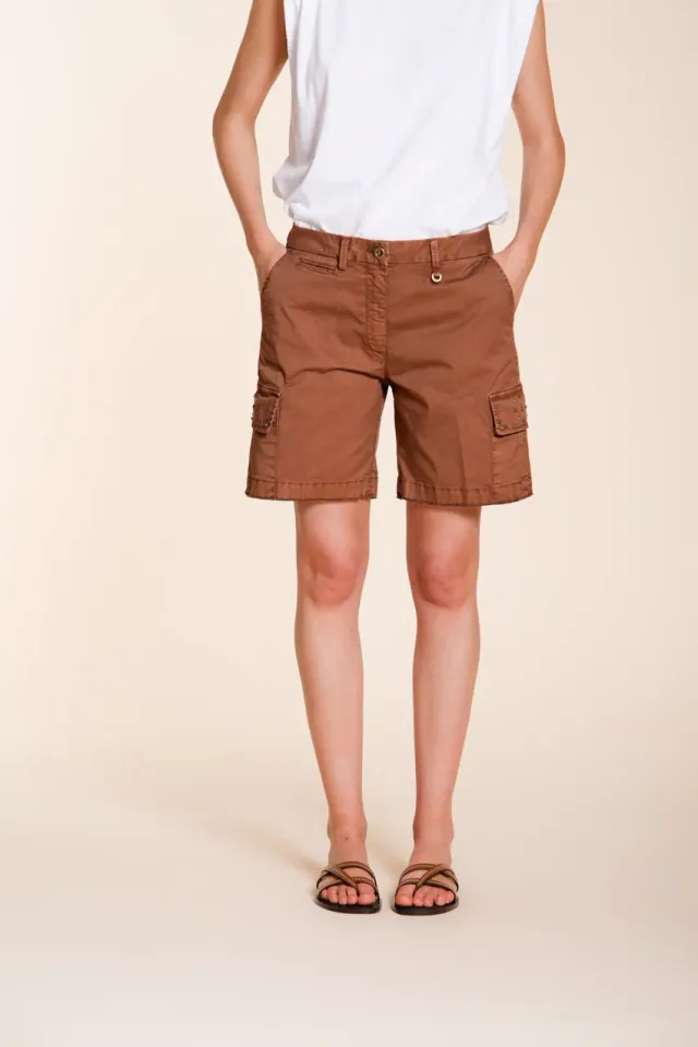 Mason's Chile bermuda cargo donna marrone chiaro slim