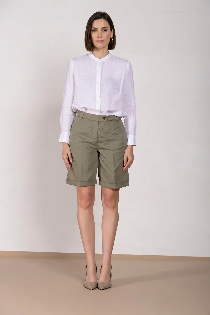 Mason's Brigitte bermuda chino salvia lino relaxed