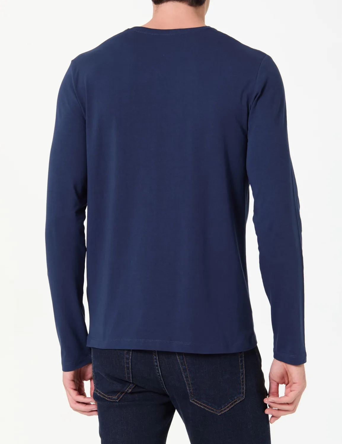 Pepe Jeans Basic Logo Stretch T-shirt Uomo Manica Lunga Bianca