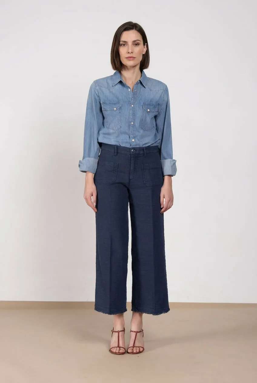 Mason's New York Studio Cropped chino donna blu navy